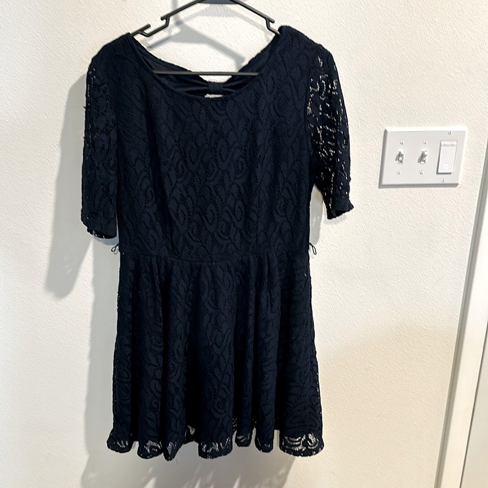 Navy Blue Lace Dress